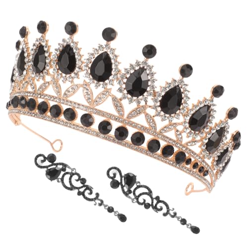 BESPORTBLE Barock Vintage Schmuckset Damen Strahlendes Brautschmuck Set mit Funkelnden Strass Ohrringen Prinzessin Tiara für Hochzeit Geburtstag Party und Festliche Anlässe von BESPORTBLE