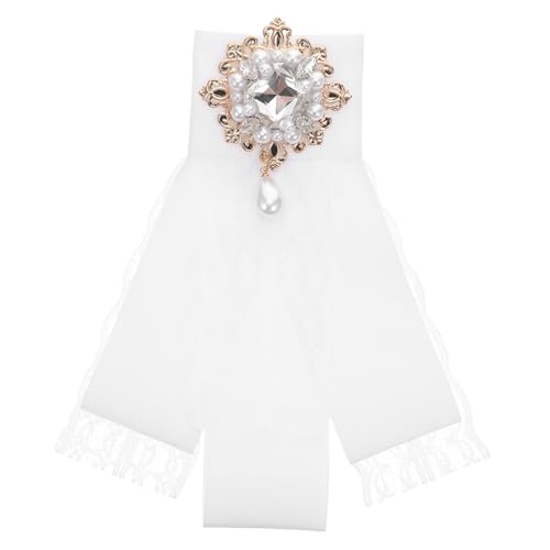 BESPORTBLE Barockstil Brosche mit Vorgebundenem Schleifen-knoten Strass Perlen Stilvolle Schmuckspange für Damen Modisches Accessoire für Besondere Anlässe und Alltag von BESPORTBLE