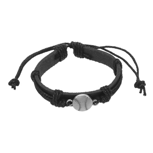 BESPORTBLE Verstellbares Baseball Armband Aus Schwarzem Material Für Männer Und Jungen Sportarmband Mit Baseball Perlen Für Partys Und Geschenke von BESPORTBLE