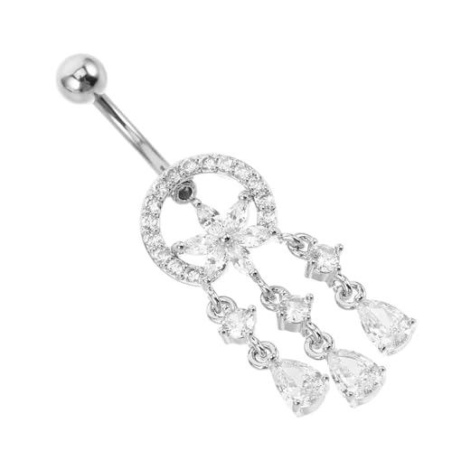 BESPORTBLE Bauchnabelpiercing Damen Edelstahl Anhänger Design Körper Schmuck Langlebig Modisch für Party Urlaub Alltag von BESPORTBLE