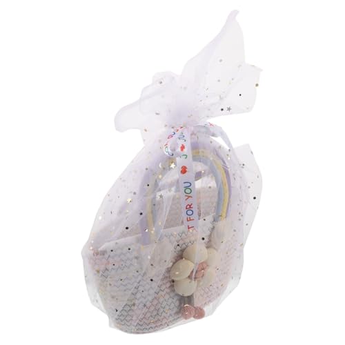 BESPORTBLE Baumwoll-seil Tasche Geflochtene Strandtasche Damen Handtasche Buntes Boho Modell Für Urlaub Alltag Freizeit Süße Woven Tote Bag von BESPORTBLE