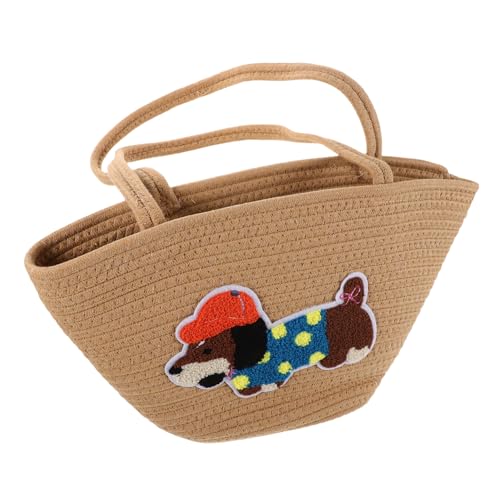 BESPORTBLE Baumwollfaden -Tasche Handtasche mit Schulterriemen Strandtasche Tragetasche Reisetasche Handtasche zum Einkaufen Einkaufstasche Schulter nicht gewebter Stoff von BESPORTBLE