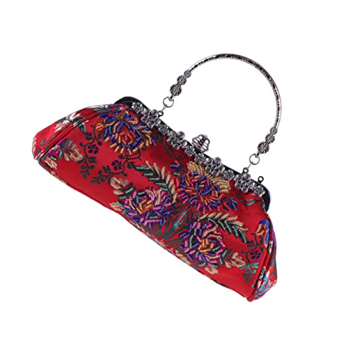 BESPORTBLE Beaded Evening Clutch für Damen Handtasche mit Retro Muster für Hochzeiten Partys Formelle Anlässe Robuste Konstruktion Einfach zu Öffnen zu Schließen von BESPORTBLE