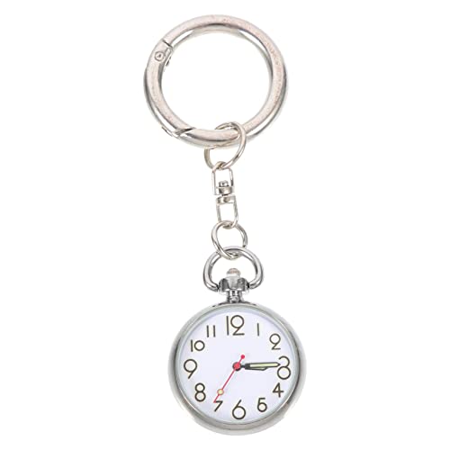 BESPORTBLE Beobachten Sie Keychain Betrachten Clip Ansehen Jungs Tragbare Schlüsselanhänger-Uhr Student Taschenuhr Für Krankenschwestern Einfache Uhr Hängende Uhr Beutel Ansehen Quarz Silber von BESPORTBLE