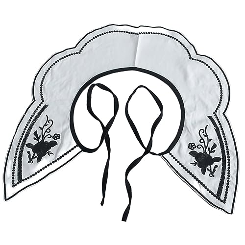 BESPORTBLE Bestickter Spitzenkragen Abnehmbarer Dickey-kragen Blumen- Falsche Für Falsches Nacken Hemd Mit Spitzenkragen Gefälscht Baumwolle von BESPORTBLE