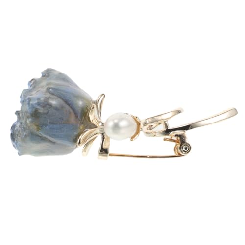 BESPORTBLE Blaue Rosenbrosche Damen Anstecknadel Einzigartiges Blüten Design Leichtes Modisches Accessoire für Kleider Mäntel Pullover und Schals von BESPORTBLE