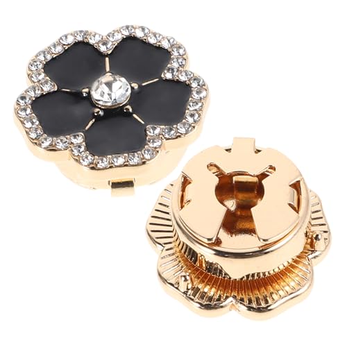 BESPORTBLE Blüten Manschettenknöpfe mit Funkelnden Strasssteinen Metallisch Gefertigt Damen Accessoires für Abendkleidung Langlebige Schmuck Dekoration für Hemdärmel von BESPORTBLE