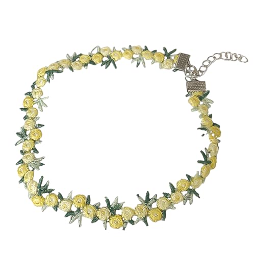 BESPORTBLE Blumenkragen für gießen Halsschmuck Modekette süßer Halsreif Yellow von BESPORTBLE