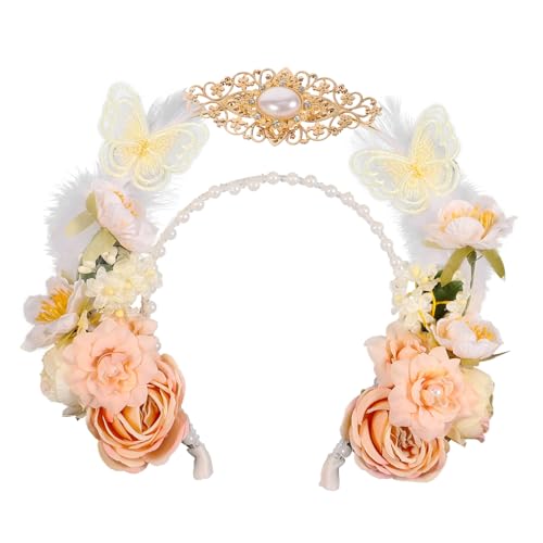 BESPORTBLE Blumenkrone Haarband für Frauen Elegantes Retro Design für Hochzeiten Karneval Kostümpartys Fotoshootings Perfektes Accessoire für Bräute von BESPORTBLE