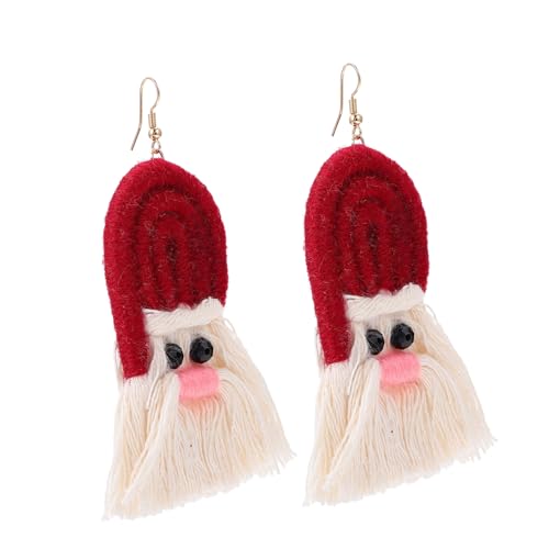 BESPORTBLE Bohemia Quasten Ohrhänger Damen Party Schmuck Handgefertigt Rote Weihnachts Ohrringe für Frauen Stilvoll und Leicht für Festliche Anlässe von BESPORTBLE