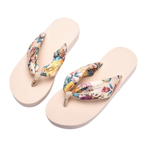 BESPORTBLE Bohemia Stil Damen Zehentrenner Sandalen Sommer Casual Outdoor Slipper mit Rutschfester Sohle Atmungsaktiv Komfortabel und Strapazierfähig Modisch für Strand und Freizeit Xl Beige von BESPORTBLE