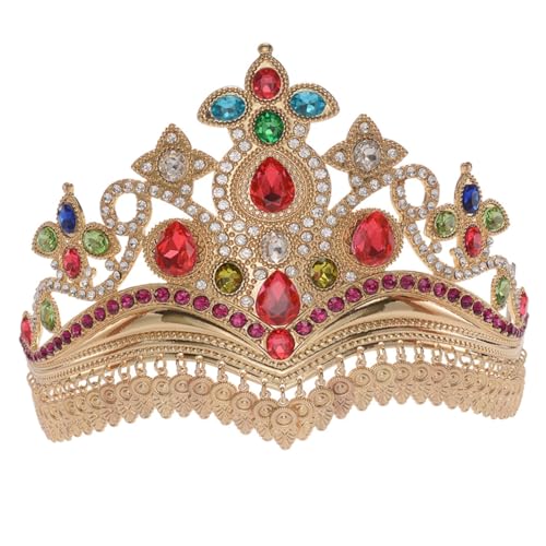 BESPORTBLE Boho Braut Haarschmuck Vintage Strass Tiara Hochzeit Krone Stirnband mit Metallblättern Eleganter Kopfschmuck für Hochzeit Party Fotoshootings Braut und Feierlichkeiten von BESPORTBLE