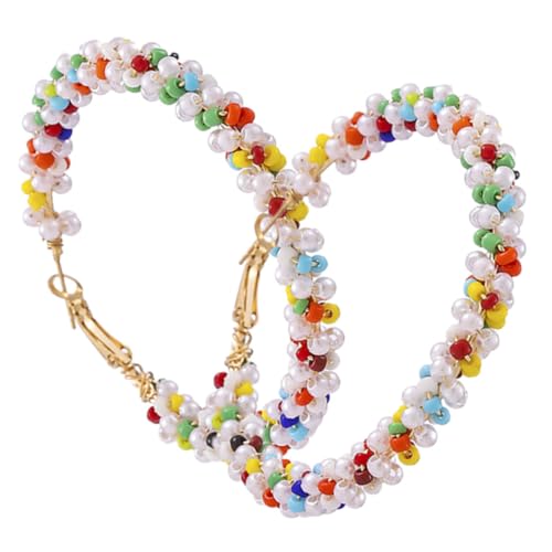 BESPORTBLE Boho Creolen Damen Ohrringe Große Bunte Perlenohrringe Modische Statement Hoop Schmuck Für Alltag Party Geschenk BESPORTBLE Boho Creolen Damen Ohrringe Große Bunte Perlenohrringe Modische Statement Hoop Schmuck Für Alltag Party Geschenk von BESPORTBLE