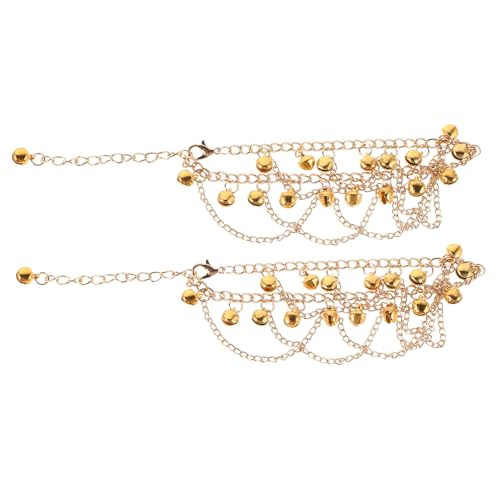 BESPORTBLE Boho Fußkettchen mit Mehrlagigen Glocken und Quasten für Frauen Klingelndes Tanzschmuck- Vintage Goldfarbene Fußkette für Strand Party und Performance Vielseitiger Schmuck von BESPORTBLE