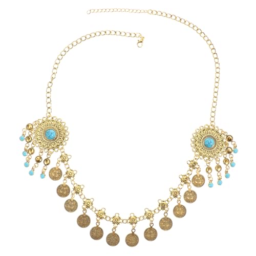 BESPORTBLE Boho Haarschmuck mit Quasten Vintage Stirnband Ethnische Kopfkette für Frauen Brautschmuck Retro Blumen Design Goldfarbenes Zubehör für Besondere Anlässe von BESPORTBLE