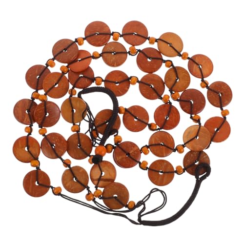 BESPORTBLE Boho Mehrschichtige Halskette für Damen Natürliche Kokosnuss Muschel Perlen Schmuck Handgefertigte Statement chunky Kette mit Knopfperlen Modischer Ethno look von BESPORTBLE