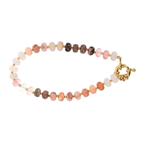 BESPORTBLE Boho Perlenarmband Handmade Ethnic Stein Schmuck Verstellbar Stapelbar Damen Hippie Stil Alltagsschmuck Natürliche Edelsteinfarben von BESPORTBLE