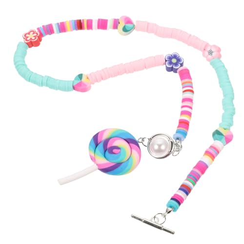 BESPORTBLE Boho Polymer Clay Beaded Necklace mit Candy Anhänger Farbenfrohe Sommerkette für Teen Ethno Schmuck für Strandurlaub und Festival Stylisches Accessoire von BESPORTBLE