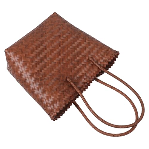 BESPORTBLE Stroh Handtasche Aus Rattan-imitat Gewebte Damen-tasche Mit Langem Schultergurt Strand-umhängetasche Und Einkaufstasche Für Täglichen Gebrauch von BESPORTBLE