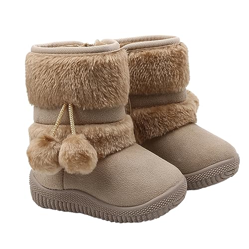 BESPORTBLE Boots für Kleinkinder Rutschfeste Warme Winter Krabbelschuhe mit Weicher Sohle Atmungsaktiv Bequeme Lauflernschuhe Beige Innenlänge von BESPORTBLE