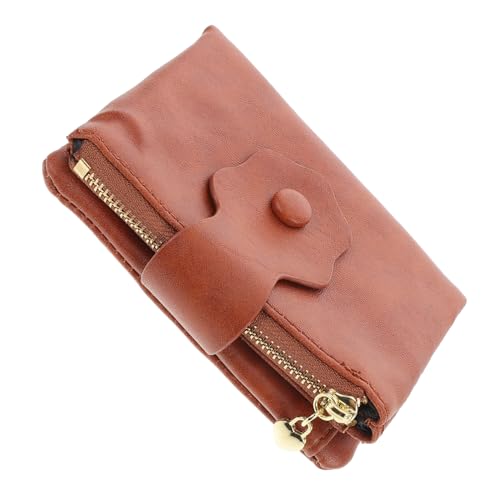 BESPORTBLE Braune Clutch Geldbörsen Für Damen Kartenetui Kartenetui Damen Hellbraun Handy Geldbörse Mit Riemen Pu Leder von BESPORTBLE