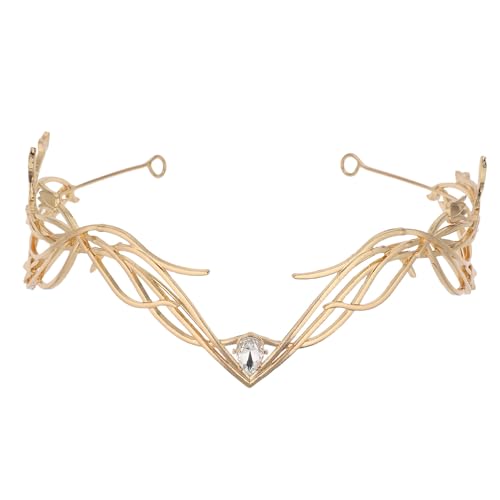 BESPORTBLE Braut-Haarband mit Kristall-Strasssteinen – Haarschmuck für die Hochzeit mit Blattdesign – Tiara-Haarband für den Kopfschmuck der Braut oder für das Festival von BESPORTBLE