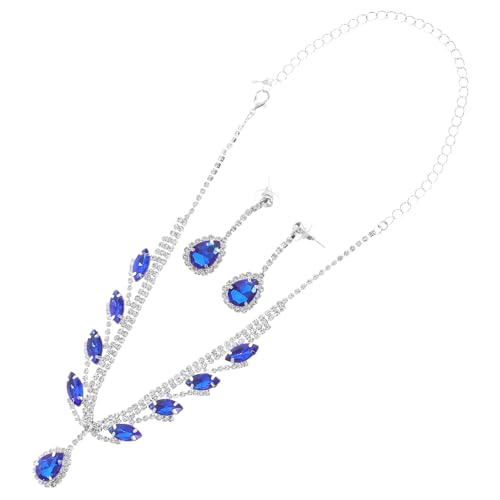 BESPORTBLE Brautschmuck-Set mit Strasssteinen für Damen, funkelnde Kristall-Halskette und glänzende Tropfenohrringe für formelle Hochzeiten von BESPORTBLE