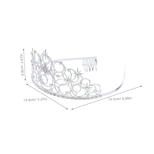 BESPORTBLE Bridal Wedding Crown mit Funkelnden Strasssteinen Leichter Zinklegierung Stern Haarschmuck für Damen Modisches Kopfstück mit Seitenkämmen für Hochzeit Party und Show von BESPORTBLE