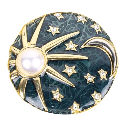 BESPORTBLE Perlenbrosche Mit Milchstraßenmuster Broschennadel Aus Legierung Mit Sonne Und Mond-design Brustnadel-brosche Für Kleidung Partybrosche Broschenclip Für Taschen Pullovern Und Mänte von BESPORTBLE