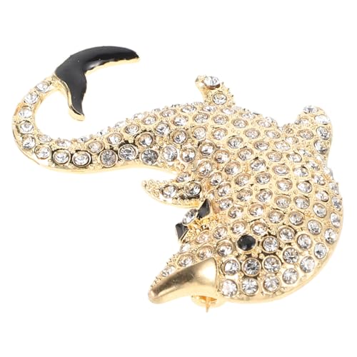 BESPORTBLE Elegante Delphin Brosche Strass Schmuck Pin Tier Revers Pin Pullover Herren Anzug Zubehör von BESPORTBLE