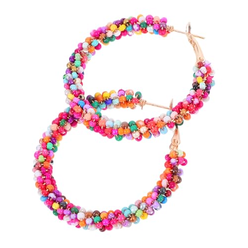 BESPORTBLE Bunte Boho Ohrhänger Damen Perlenohrringe Vintage Rundes Design für Urlaub und Party Vielseitig Modisch Ethno Schmuck von BESPORTBLE