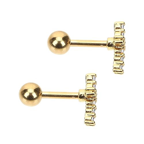 BESPORTBLE Cartilage Ohrstecker Kreuzdesign Zirkonia Schraubverschluss Mini Tragus Piercing Ohrringe Damen Modisch Vielseitig Kombinierbar von BESPORTBLE