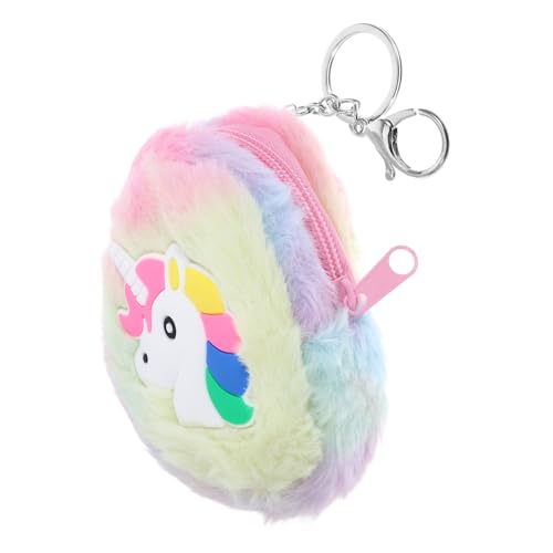 BESPORTBLE Cartoon-plüsch-reißverschlusstasche, Geldbeutel, Münzbeutel, Einhorn-Geldbeutel Mit Schlüsselanhänger Für Frauen Und Mädchen von BESPORTBLE