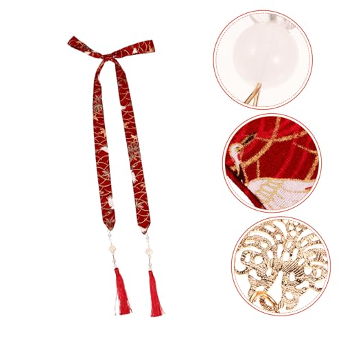 BESPORTBLE Chinesischer Vintage Haarschmuck Haarschal mit Quasten Blauer Haarschal Haarschmuck für Damen und Bräute Stilvolles Haarband für Traditionelle Hanfu Outfits und Ponytail Frisuren von BESPORTBLE