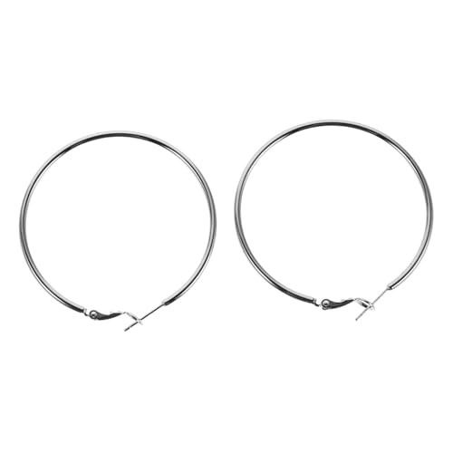 BESPORTBLE Chunky Creolen Ohrringe Silber Plattiert Hypoallergen Große Dicke Statement Hoop Schmuck für Damen Hochzeit Party Geschenk von BESPORTBLE