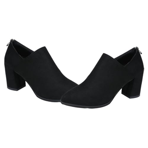 BESPORTBLE Chunky Heel Ankle Boots Damen Winter Stiefeletten mit Zipper Modische Veloursleder Booties Rutschfest und Angenehm Elegant für Alltag und Festliche Anlässe Schwarz BESPORTBLE Chunky Heel Ankle Boots Damen Winter Stiefeletten mit Zipper Modische Veloursleder Booties Rutschfest und Angenehm Elegant für Alltag und Festliche Anlässe Schwarz von BESPORTBLE