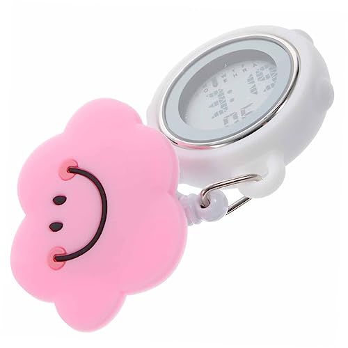 BESPORTBLE Clip Taschenuhr für Krankenschwestern Einziehbare Digitale Uhr mit Silikon Gehäuse Alarmfunktion Stoppuhr und Datumsanzeige für Pflegekräfte und Ärzte von BESPORTBLE