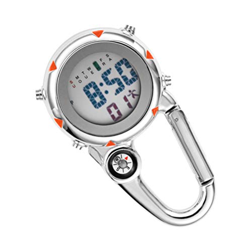 BESPORTBLE Clip auf Uhr Rucksack Karabiner Uhr Taschengürtel zum Wandern Klettern Reisen Outdoor-Aktivitäten (Orange) von BESPORTBLE