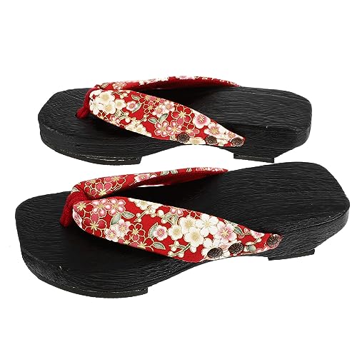 BESPORTBLE Creative Damen Holzclogs Sommer Sandalen Japanischer Stil Rutsch Sohle Komfortable Innensohle Modische Hausschuhe Für Strand Bad und Alltag von BESPORTBLE