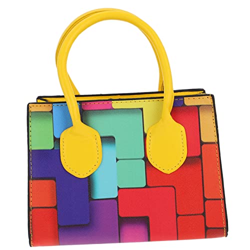 BESPORTBLE Crossbody Bag Damen Schultertasche Gelb PU Umhängetasche mit Regenbogen Streifen Leichte Casual Single Shoulder Tasche für Alltag Shopping Reisen und Freizeit von BESPORTBLE