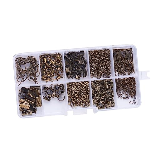 BESPORTBLE DIY Ohrschmuck Zubehör Set Dunkelrot Komplettset für Handgefertigten Schmuck mit Robusten Materialien Vielseitig und Übersichtlich im Aufbewahrungsbehälter zum Kreativen von BESPORTBLE