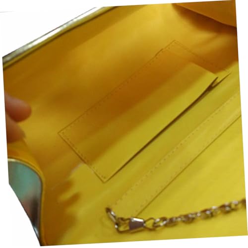 BESPORTBLE Damen Abendtasche mit Strasssteinen und Diamantbesatz Goldfarbene PU Clutch Große Kapazität für Hochzeit Party Bankett und Festliche Anlässe von BESPORTBLE