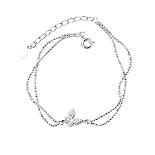 BESPORTBLE Schmetterling Armband Stilvolles Handgelenkschmuck Anhängerarmband Runde Kugelarmband Kettenarmband Silberarmband Elegantes Handgelenkdekoration von BESPORTBLE