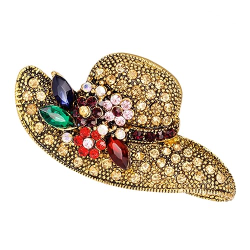 BESPORTBLE Damen Brosche Hutform Pin mit Strass Elegantes Accessoire für Verschiedene Anlässe für Kleidung Schals und Hüte A von BESPORTBLE