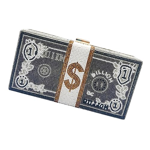 BESPORTBLE Damen Clutch Bag mit Strasssteinen Kleine Abendhandtasche für Hochzeit Party und Bankett Handtasche für Damen Funkelnde Abend Clutch Tasche von BESPORTBLE