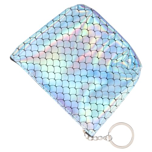 BESPORTBLE Kleine Geldbörse Für Damen Fischschuppenmuster-Design Reißverschluss-Clutch Aus Pu- Für Karten Und Münzen Modisches Und Accessoire von BESPORTBLE