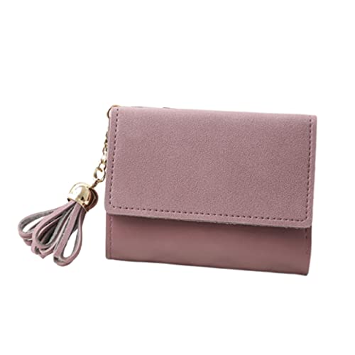 BESPORTBLE Damen Geldbörse PU mit Quaste Dreifach Gefaltet Leicht und Kompakt Kartenetui für Kreditkarten und Münzen Clutch für Frauen und Studenten für Alltag und von BESPORTBLE