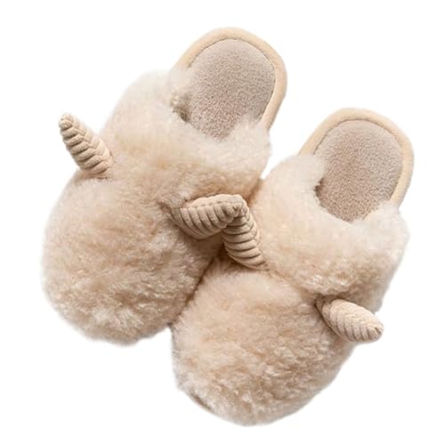 BESPORTBLE Damen Hausschuhe Winter Weiche Rutschfeste Pantoffeln Mit Dickem Boden Bequeme Warme Schuhe Für Innenbereich Und Zuhause von BESPORTBLE