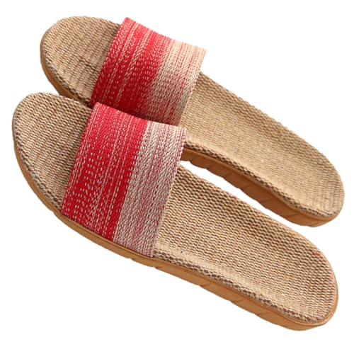 BESPORTBLE Damen Hausschuhe mit Weicher Sohle Rutschfest Atmungsaktiv Leicht für Innenbereich und Zuhause Geeignet für Frühling Herbst Rot Komfortable Sommerschuhe von BESPORTBLE