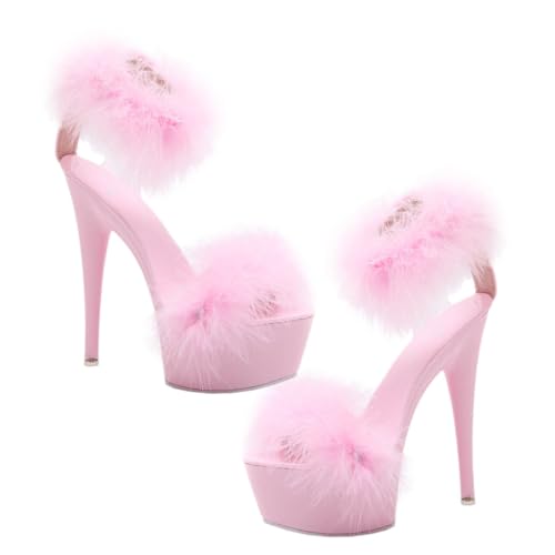 BESPORTBLE Damen High Heels Sandaletten mit Feinem Absatz und Hohem Plateau Langlebige Sommerschuhe für Besondere Anlässe Modische Flirten Sandalen von BESPORTBLE